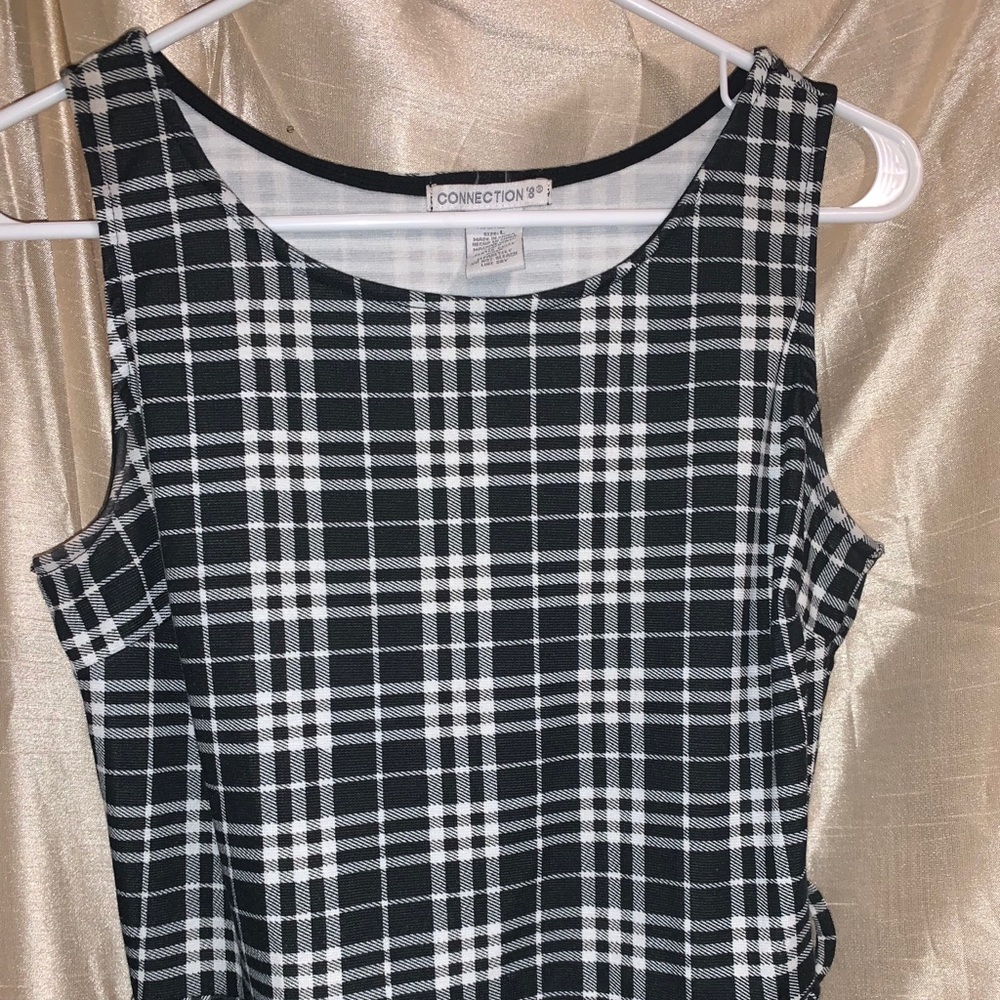 Black and white checkered girls dress